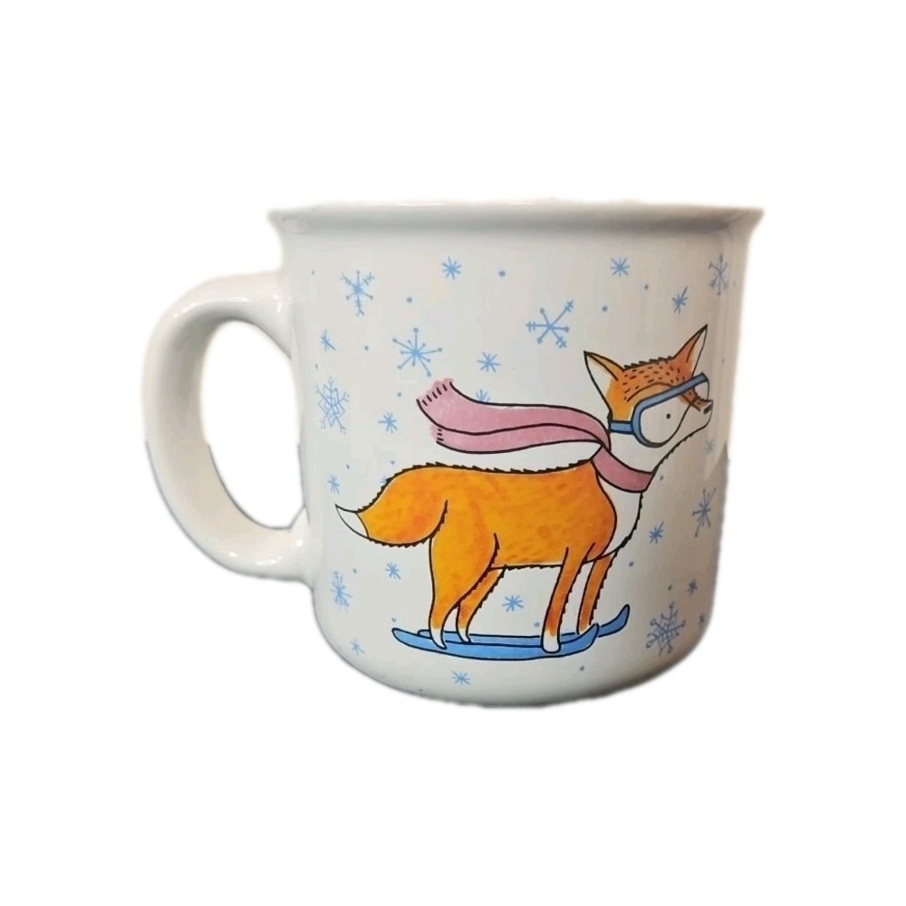 Prima design Freezin Season! Fox‎ with Googles on Skis Large Coffee Cup Mug